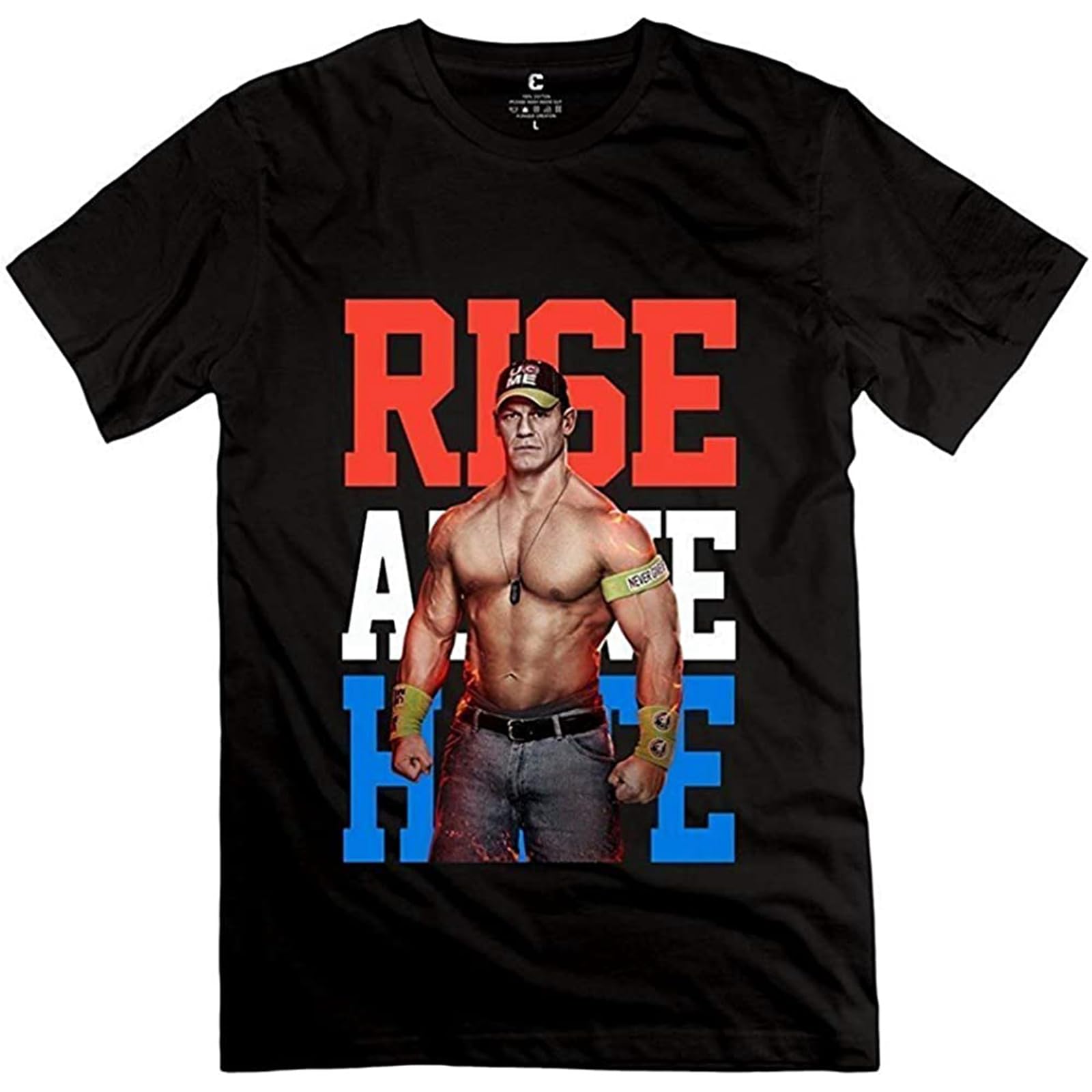 DUOduoAiMen's John Cena Rise Above Hate T Shirts Deep Heather