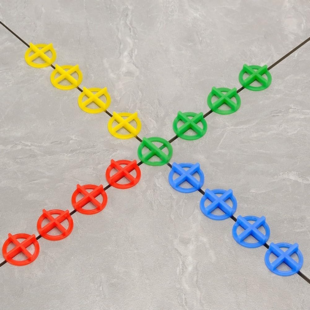 Sistema di livellamento per piastrelle in plastica, 100 pezzi, distanziatori, clip, cunei che supportano l'allineamento di precisione di piastrelle in porcellana, granito e marmo (rosso, 2 mm)