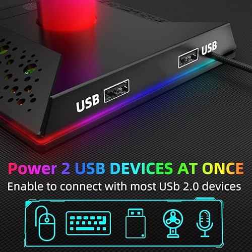 Miniatura 2 de ZNikoyidy Soporte de auriculares RGB para juegos con 2 puertos USB modo de 10 colores para jugadores PC juegos accesorios de auriculares de