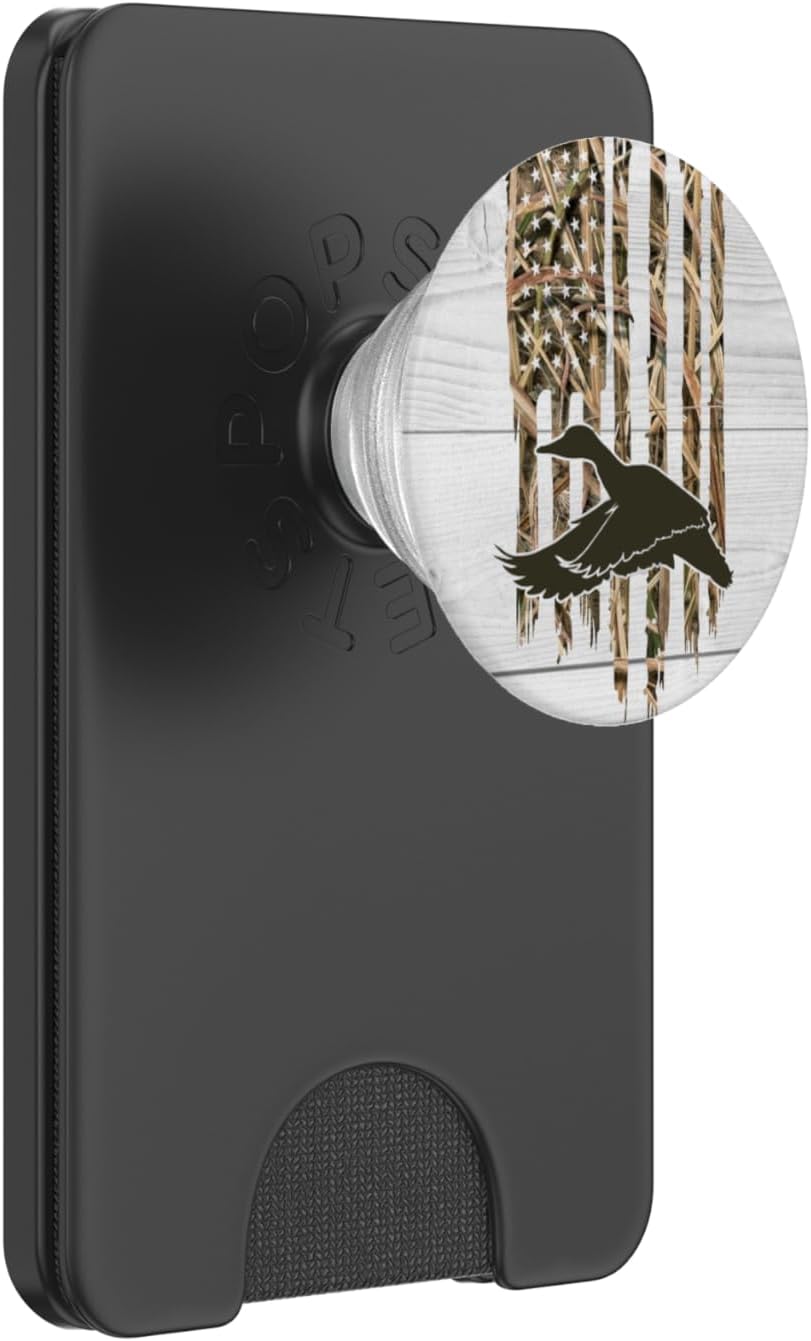 Camo Duck Hunter - Camouflage American USA Flag Duck Hunting PopSockets PopWallet for MagSafe