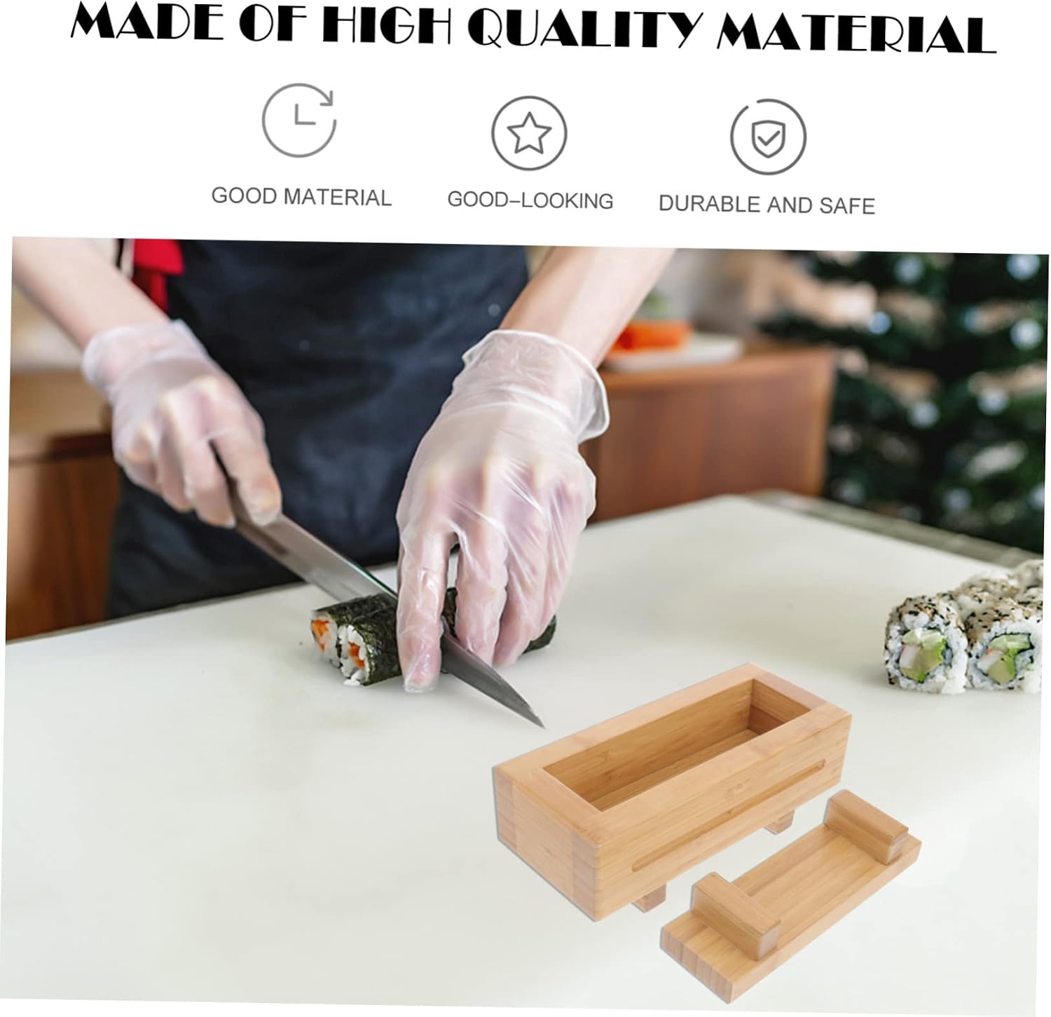 Japanese Pressed Sushi Mold Sushi Rice Roller Molds Bamboo Material for Diy Sushi