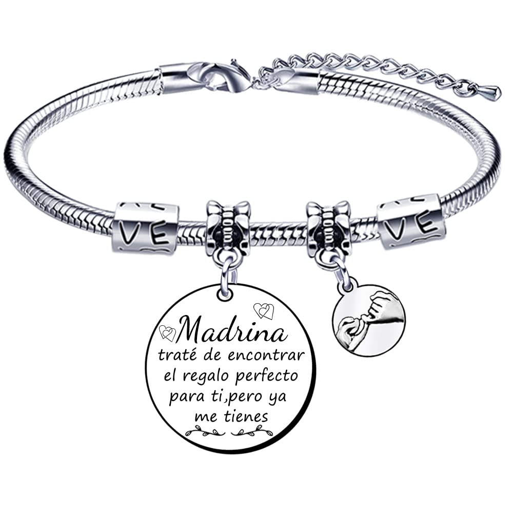 VZIUYTRE Regalo Madrina Pulsera Madre Mujer Pulsera, Regalo de Cumpleaños para Madrina, Regalo del Día de la Madre