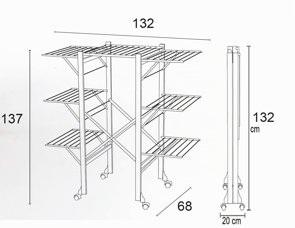 Arredamenti Italia Stendibiancheria 602 AQUILONE, Legno - Chiudibile - Estensibile - 35 mt stendibili - Finitura Ciliegio