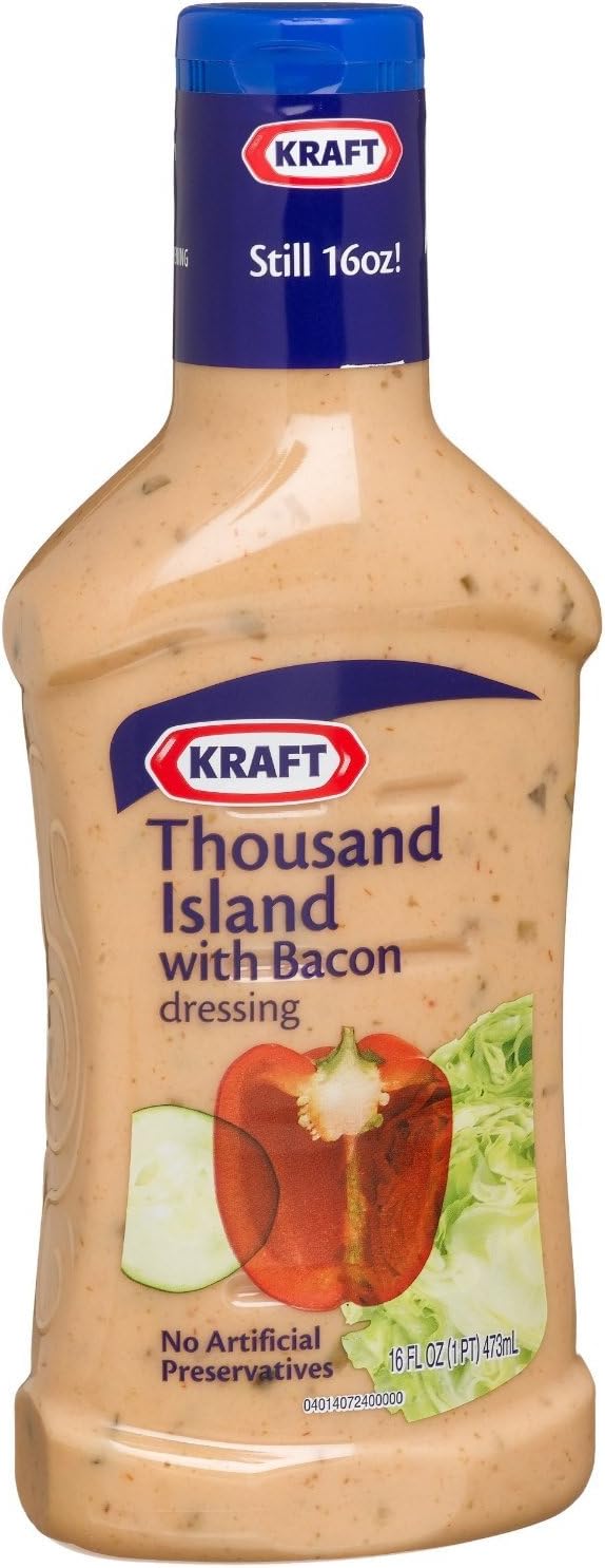 Kraft Thousand Island Dressing with Bacon 16 Oz (Pack of 3