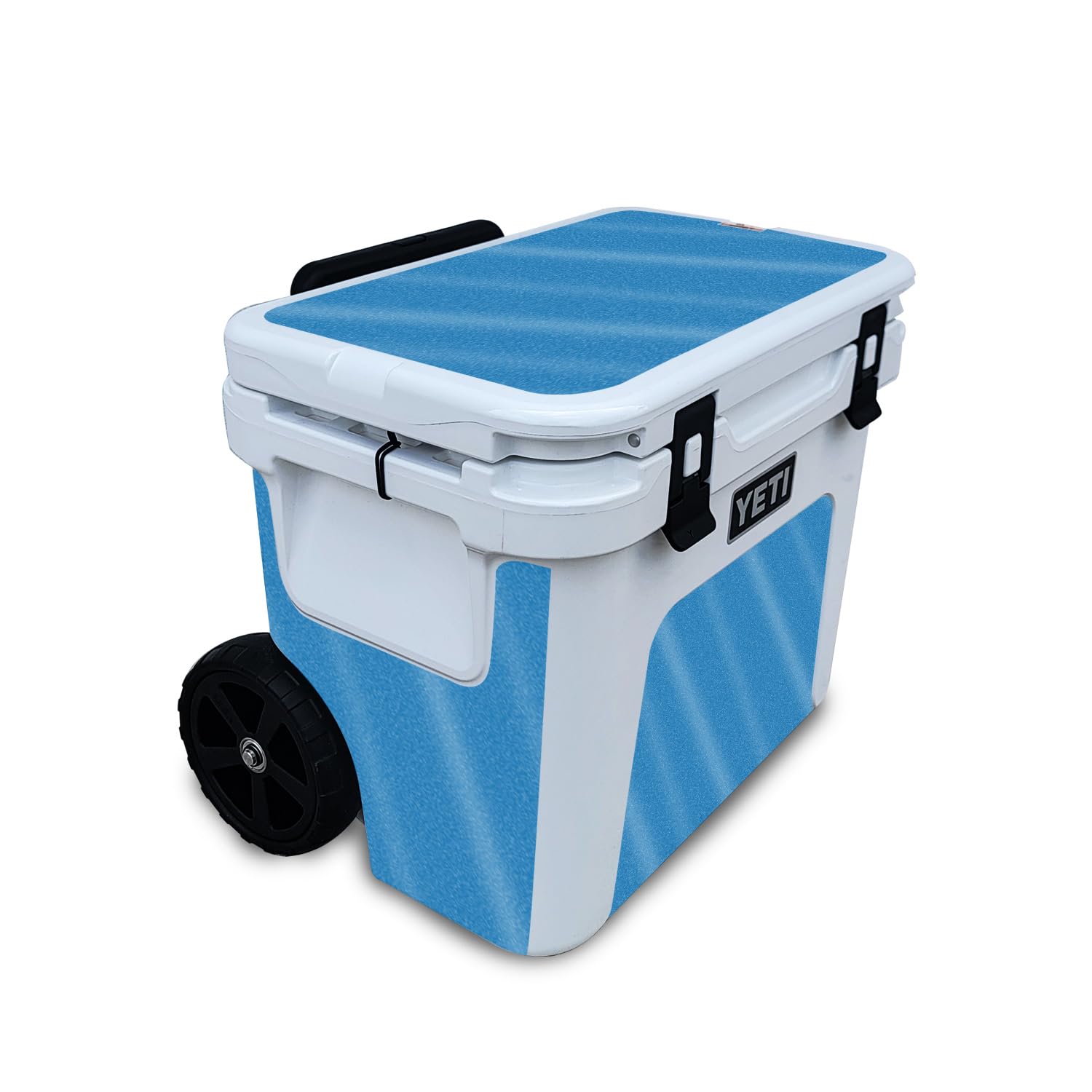 Glossy Glitter Skin Compatible with Yeti Roadie 32 Wheeled Cooler - Solid Blue - Premium 3M Vinyl Protective Wrap Decal Cover - Easy to Apply | Crafted in The USA by MightySkins