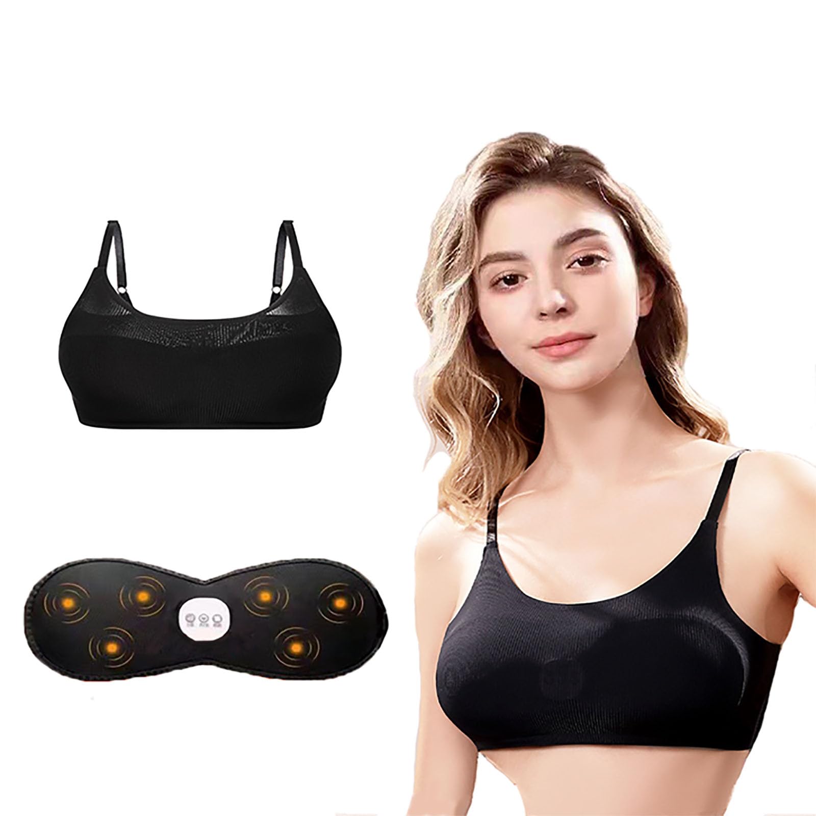 Masseur de Poitrine Électrique - Soutien-Gorge Intelligent Sans Fil Avec Massage Chauffant Multifonctionnel