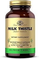 Vista 1 de Solgar Cardo mariano, 100 cápsulas vegetales – Soporte hepático – Potencia completa (FP) – Sin OMG, vegano, sin gluten, sin lácteos, Kosher – 100