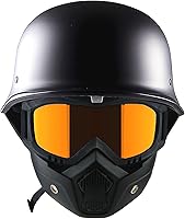 Vista 20 de 1Storm Casco de motocicleta de media cara estilo alemán aprobado por DOT: HKY602