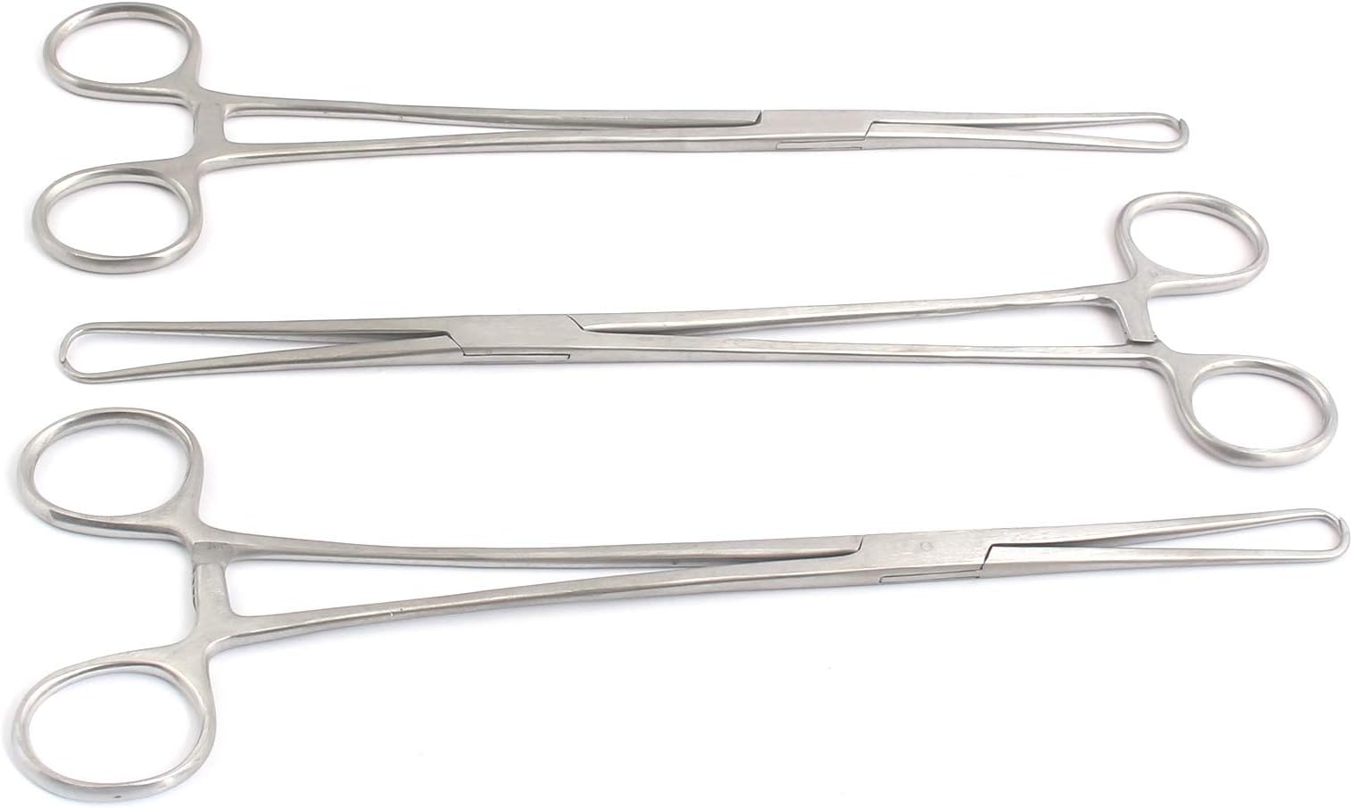 DDP Set of 3 Assorted Pozzi Tenaculum Forceps 10" Straight Stainless Steel