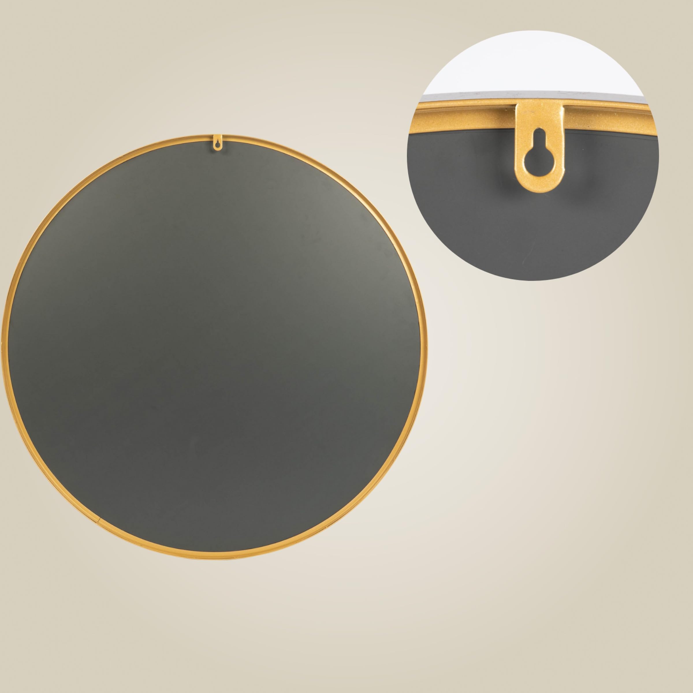 Miroir rond Noor, cadre en métal, Ø 80 cm (doré)