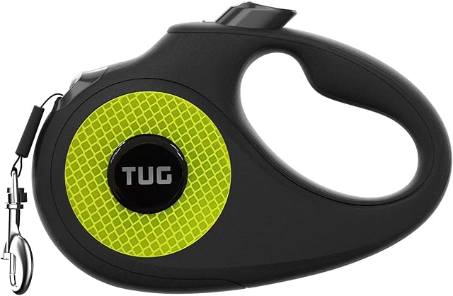 TUG 360° Tangle-Free Reflective Retractable Dog Lead for Extra Safety and Visibility at Night (Large)