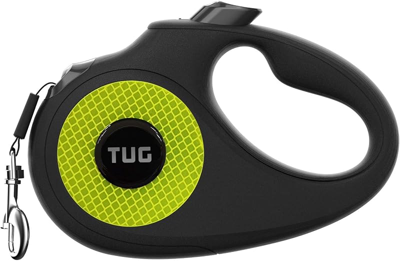 Correa para perro retráctil reflectante sin enredos TUG 360° | Cinta de nailon resistente de 16 pies (mediana)