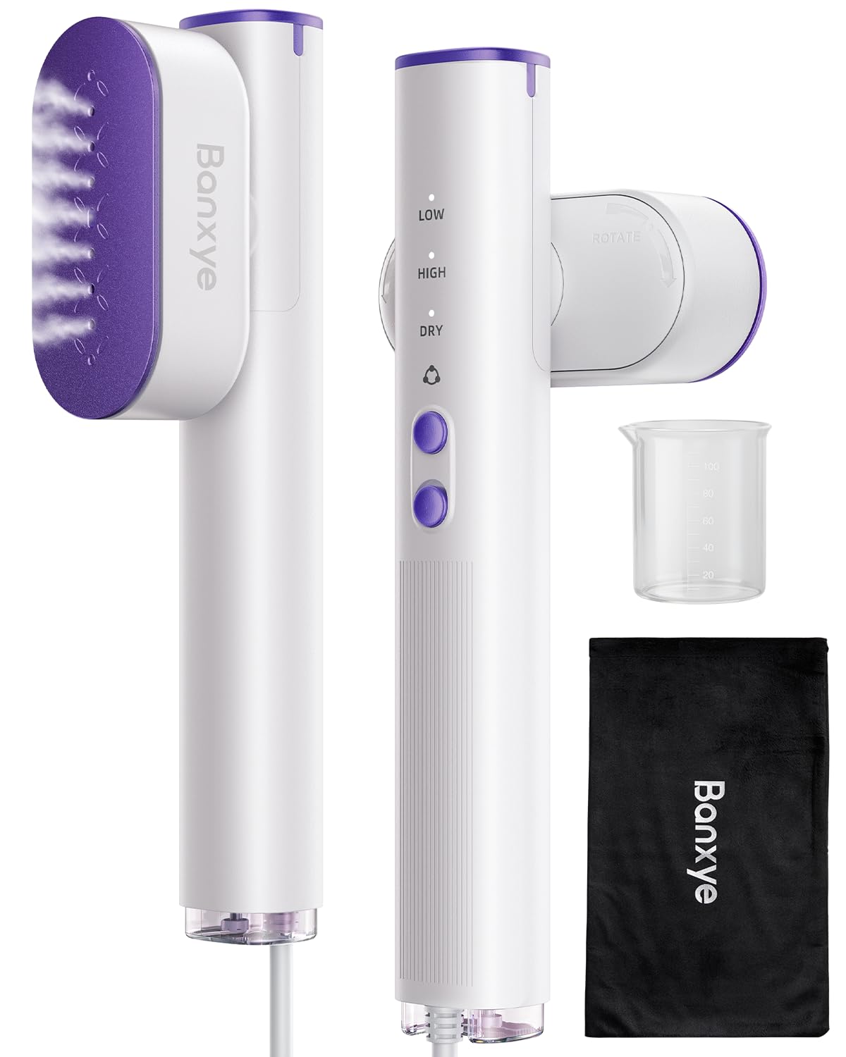 Steamer for Clothes, 2-in-1 Portable Travel Steamer & Iron, 100-240V Dual Voltage, 1-Second Wrinkle Removal, Large Panel, 3 Modes, Handheld Clothes Steamer for Home & Global Travel