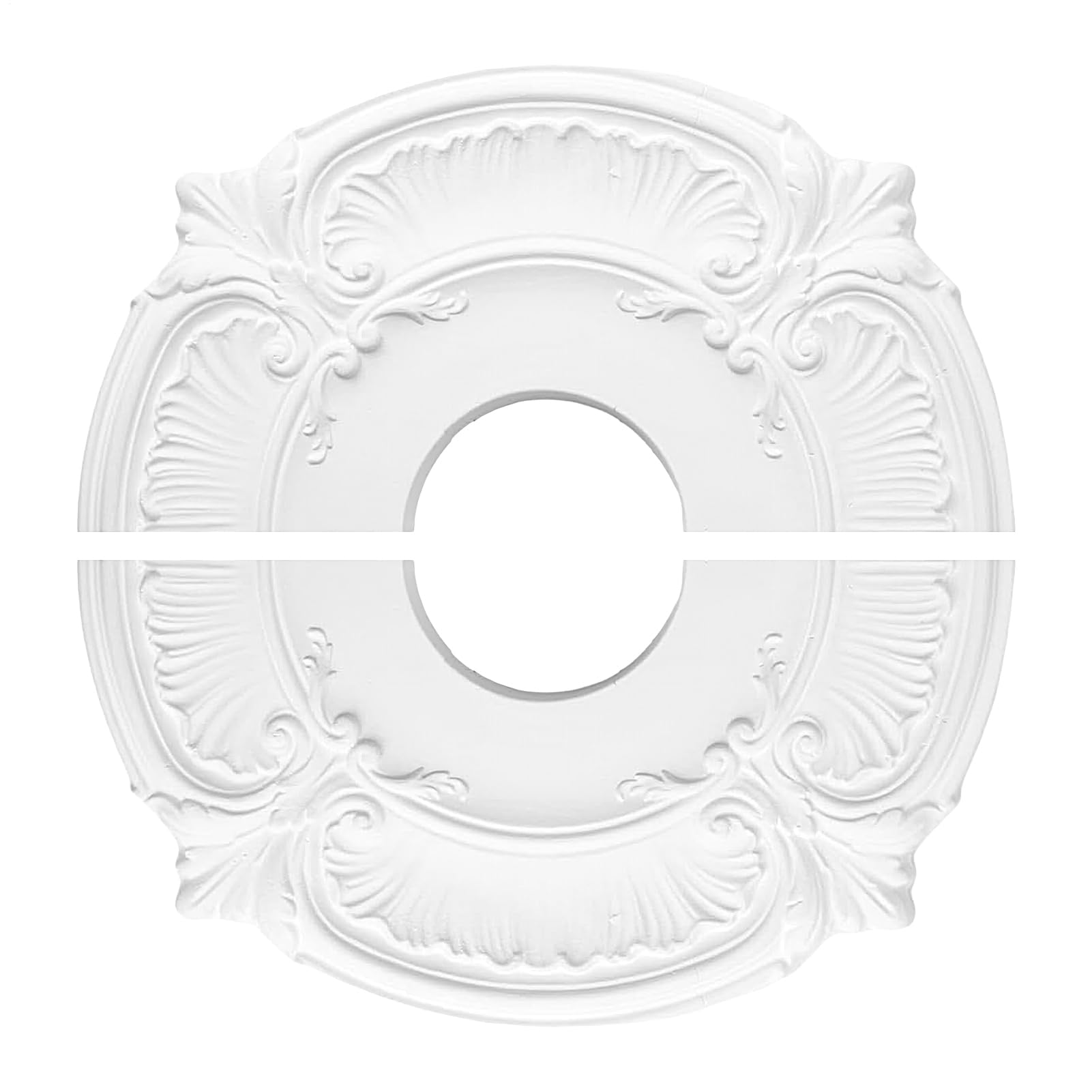 1 paquete de iluminación dividida de poliuretano para techo, medallón de techo, ajuste apretado para escuela, estudio, sala de estar, biblioteca, dormitorio, restaurante, 12 pulgadas de diámetro