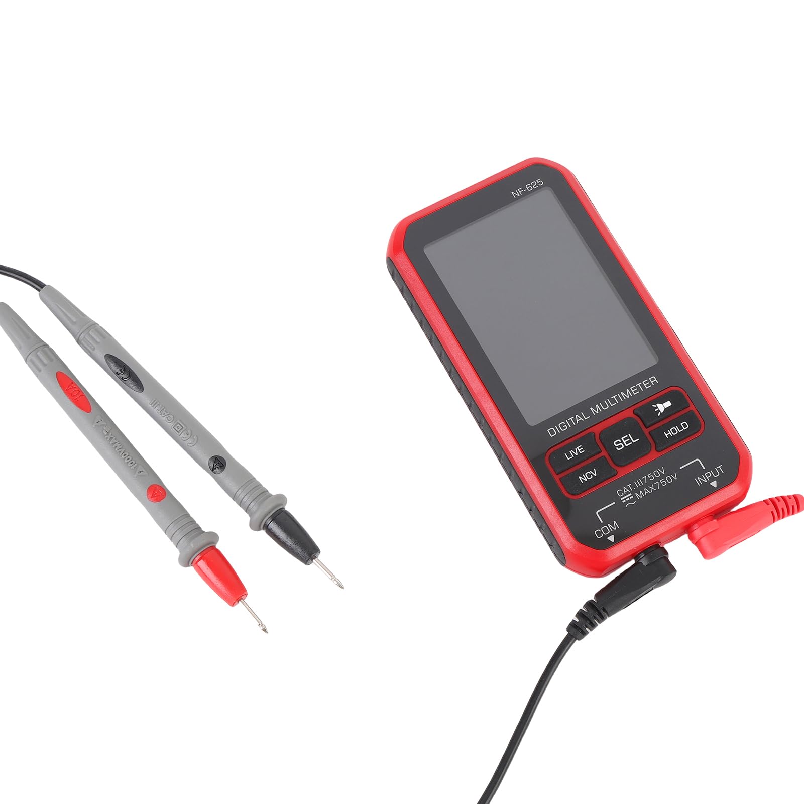 Pomya Digital Multimeter, 6000 Counts, Intelligent Voltage Tester with LCD Display, Measures ACDC Voltage, Flashlight, NCV Sensor (NF-625)