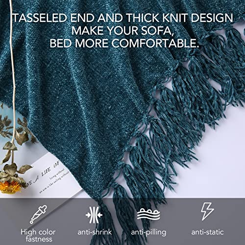 Quiltina Super Value Fleece Throw Blankets For Couch, Lightweight Bed Blanket With Tassel For All Seasons, Spring/Summer Soft Blanket For Decoration & Outdoor Use (60'' X 50'' Green) #TOP3