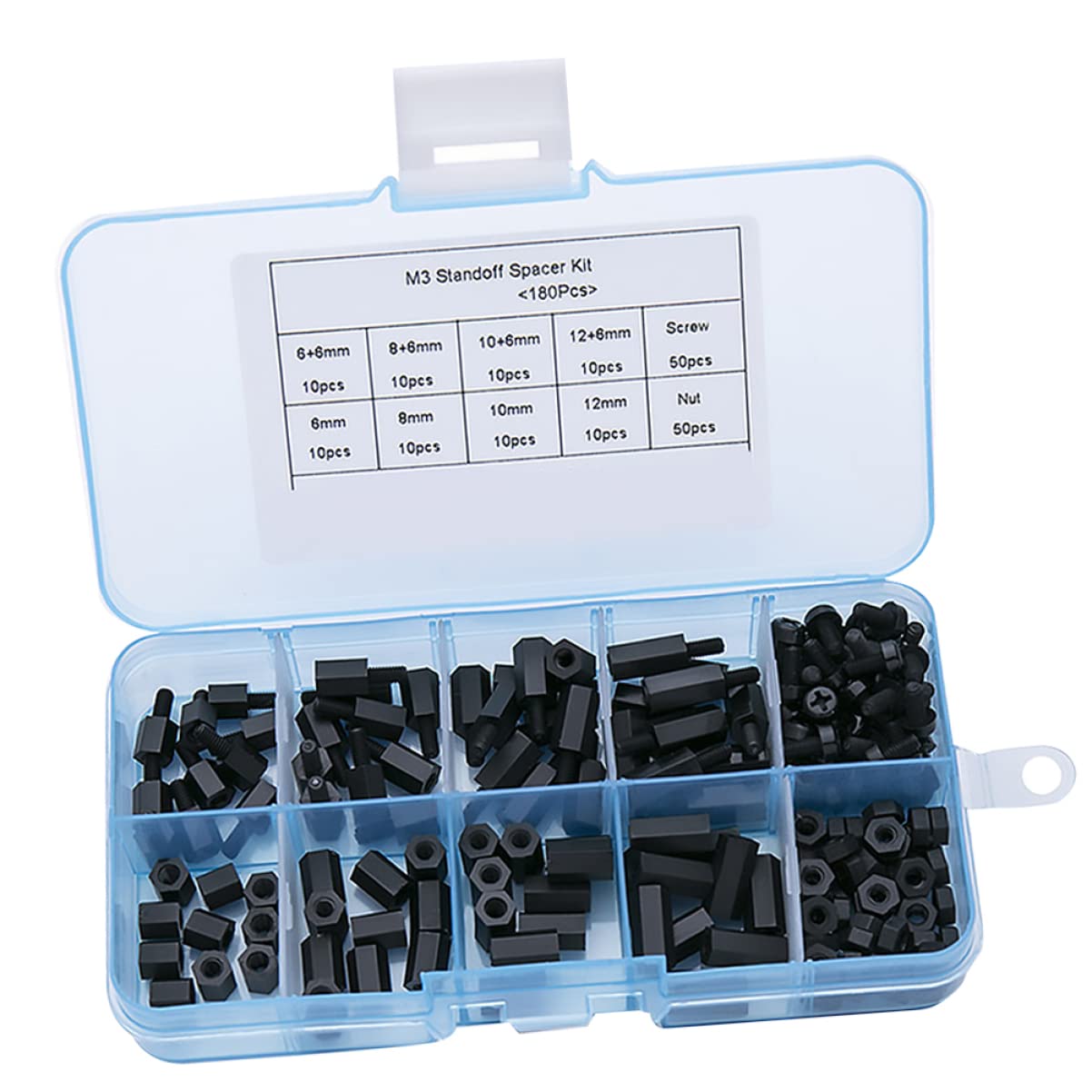 HEALLILY 360pcs Nylon Thread Motherboard Spacer Standoffs with Storage Box for Electronics and Boards Plastic Isolation Columns for Projects and Repairs