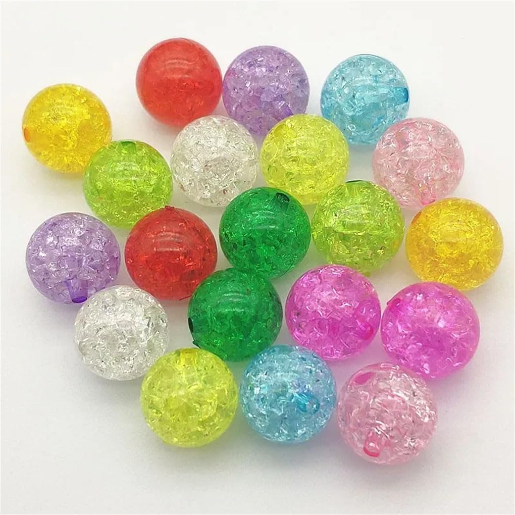 Perles rondes craquelées multicolores 8-16mm : créez sans limites