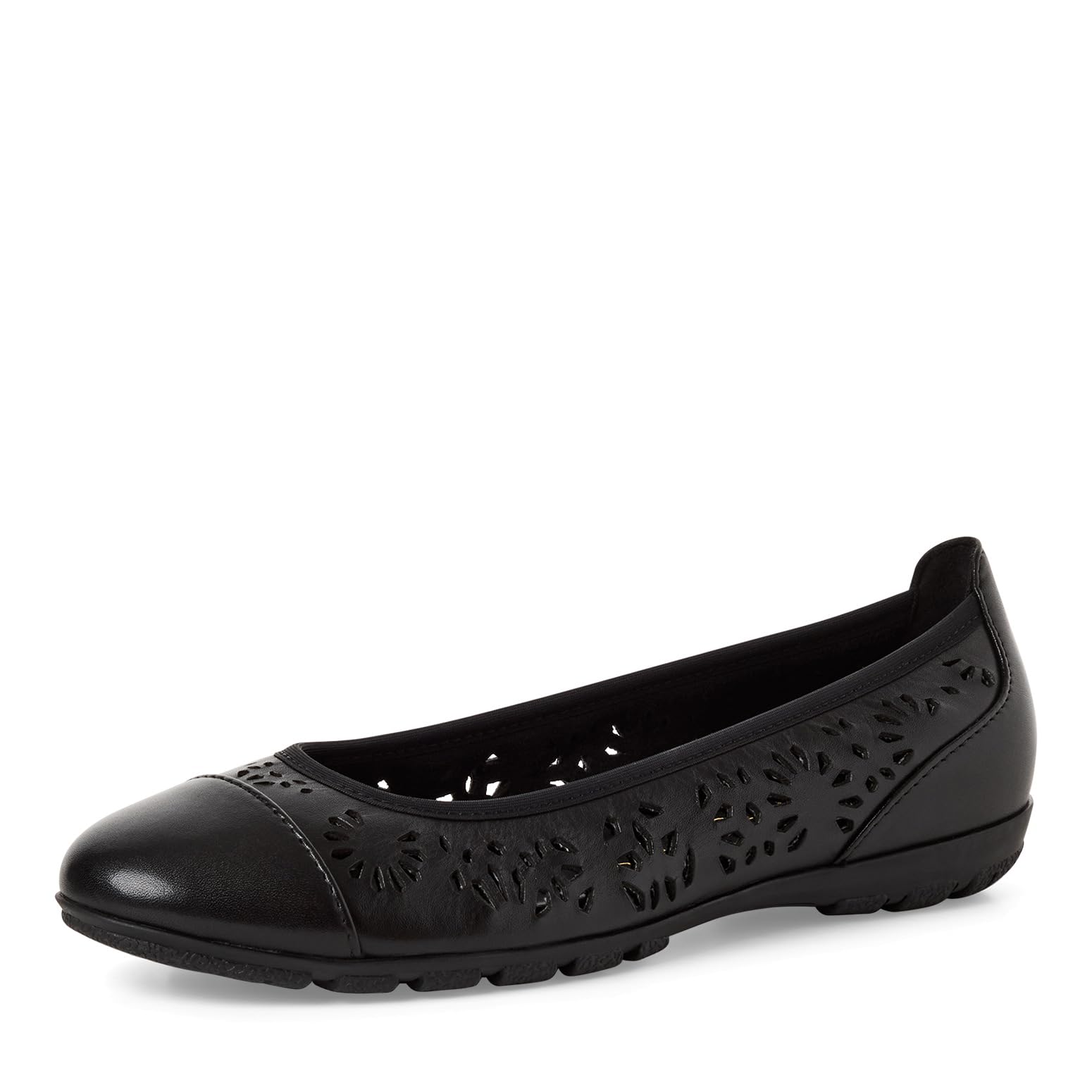 MARCO TOZZI Women's Ballet Flats Soft Feel Me Footbed Leather Soft Lining Elegant, Black (Black), 8.5 UK