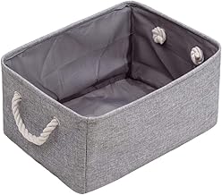 Caixa de Armazenamento Com Alças, Cesta de Armazenamento Dobrável de Linho de Algodão Caixas Dobráveis Organizador de Tecido Armário de Escritório Em Casa Brinquedos Cesta de (#8 L)