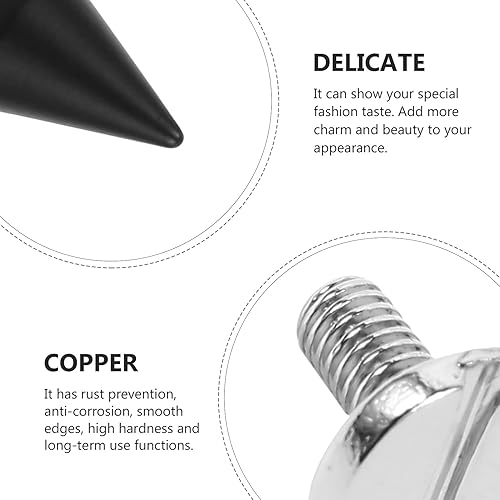 Miniatura 9 de Healifty 20 remaches con forma de cono de cobre, estilo punk, remaches traseros de rosca, accesorios para manualidades, accesorios de cono para