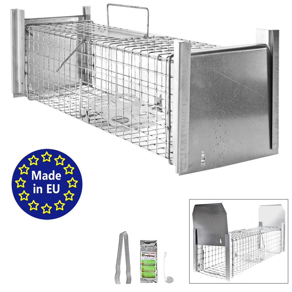 Petigi Animales Humane Trampa Jaula Captura Ratones Ratas Conejos Topos Martas Castores Tejones, Dimensiones/Modelo:Trampa Animales pequeños 9 (65 x 17 x 17 cm)