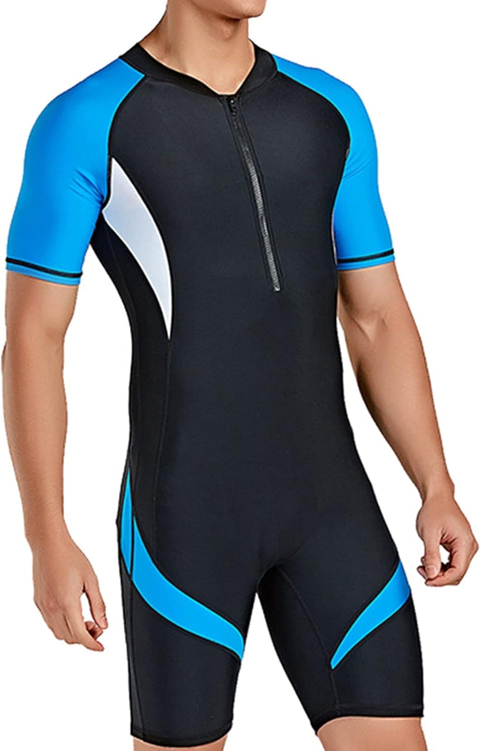 ManGI Men's One Piece Swimsuit Shorty Full Body Wetsuit Short Sleeve