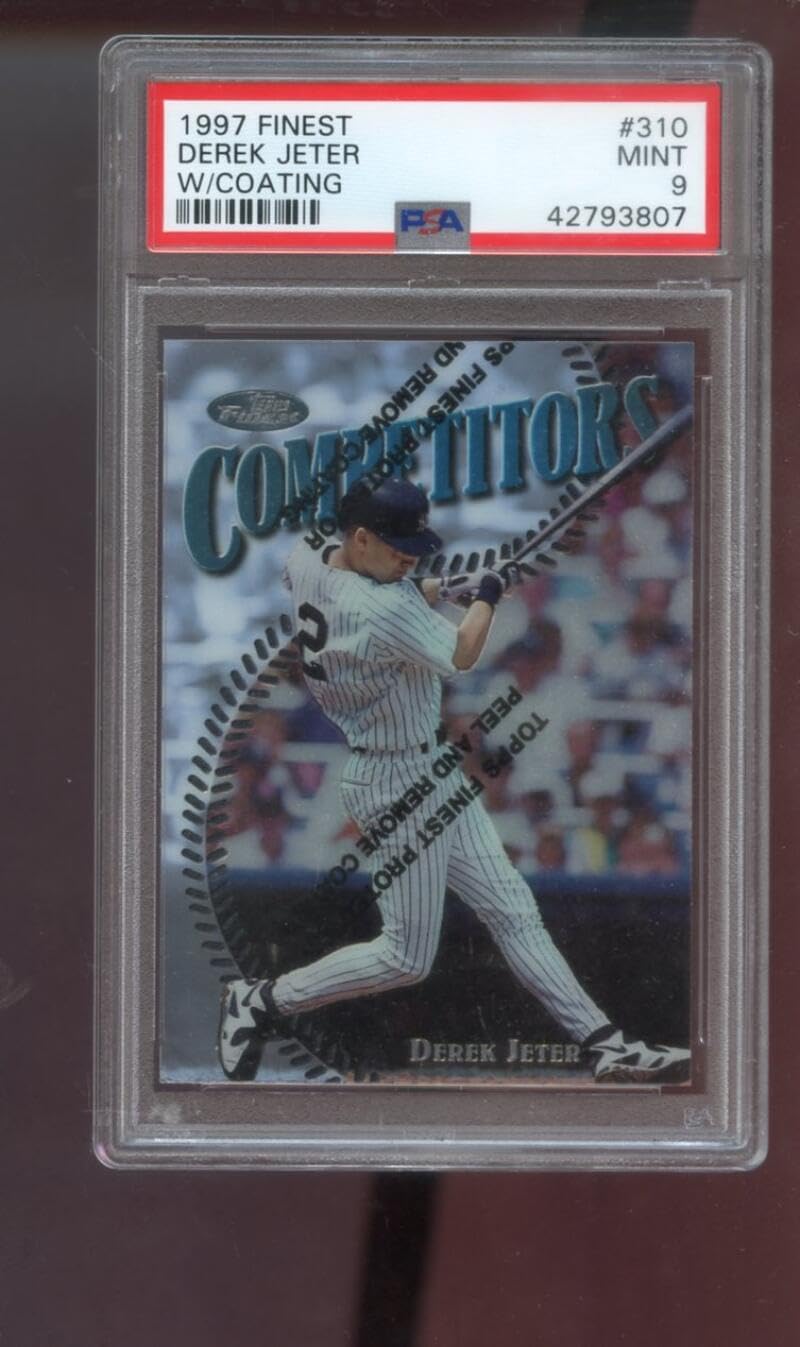 1997 Topps Finest Competitors #310 Derek Jeter PSA 9 Graded Baseball Card MLB New York Yankees