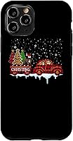 Vista 10 de Funda para iPhone 15 Pit Bull Dog Christmas Red Plaid Truck Santa Christmas Tree