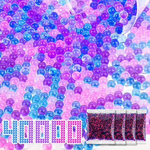Gel Gun Blaster Ammo,7-8Mm Water Beads,4 Pack,40000 Pieces Gel Balls Compatible With Splatter Ball Gun，Mixed Colors, Pink, Purple, Blue #TOP7