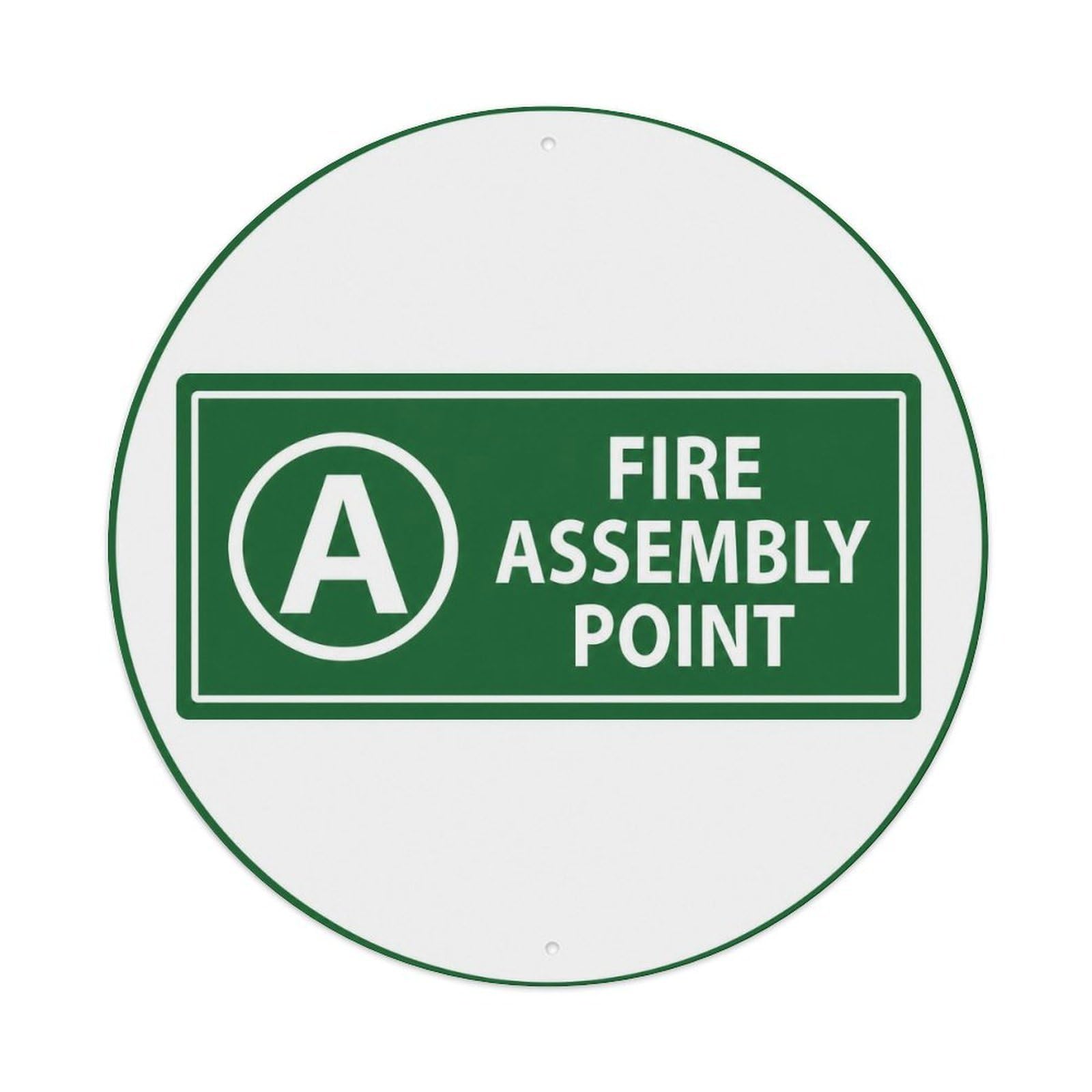 Olyhtr 8X8inch Classic Style Fire Assembly Point Hazard Warning British Old School Metal Tin Sign