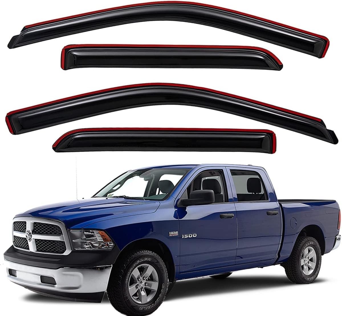 Lightronic WV194109 inChannel Vent Visor Shade Rain Guard Dark Smoke, 4PCS for 20092018 Dodge