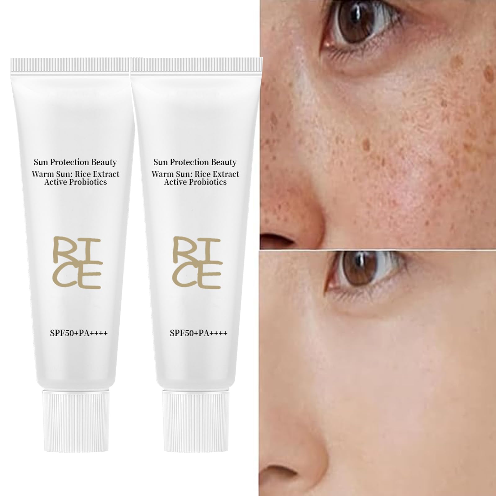 Relief Sun Rice Sunscreen For Face SPF50+ Korean Formula PA++++ for All Skin Types Facial Skincare, UV Defense, Nourishing Skin, 2 Pack