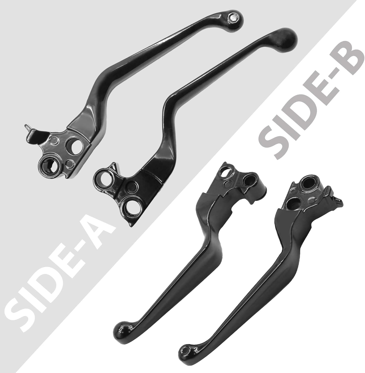 ‎2 Pcs 43040 Black Brake Lever Hand Lever and Clutch Lever, Replacement for Harley Davidson Sportster 883 1200 1996-2003, Replacement for Softail 1996-2014 Fat Boy 1996-2010