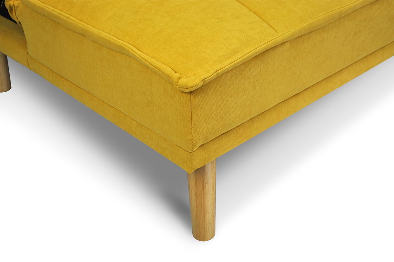 SAMIRA Divano letto clic clac in tessuto vellutato giallo, divano 3 posti mod. Bart