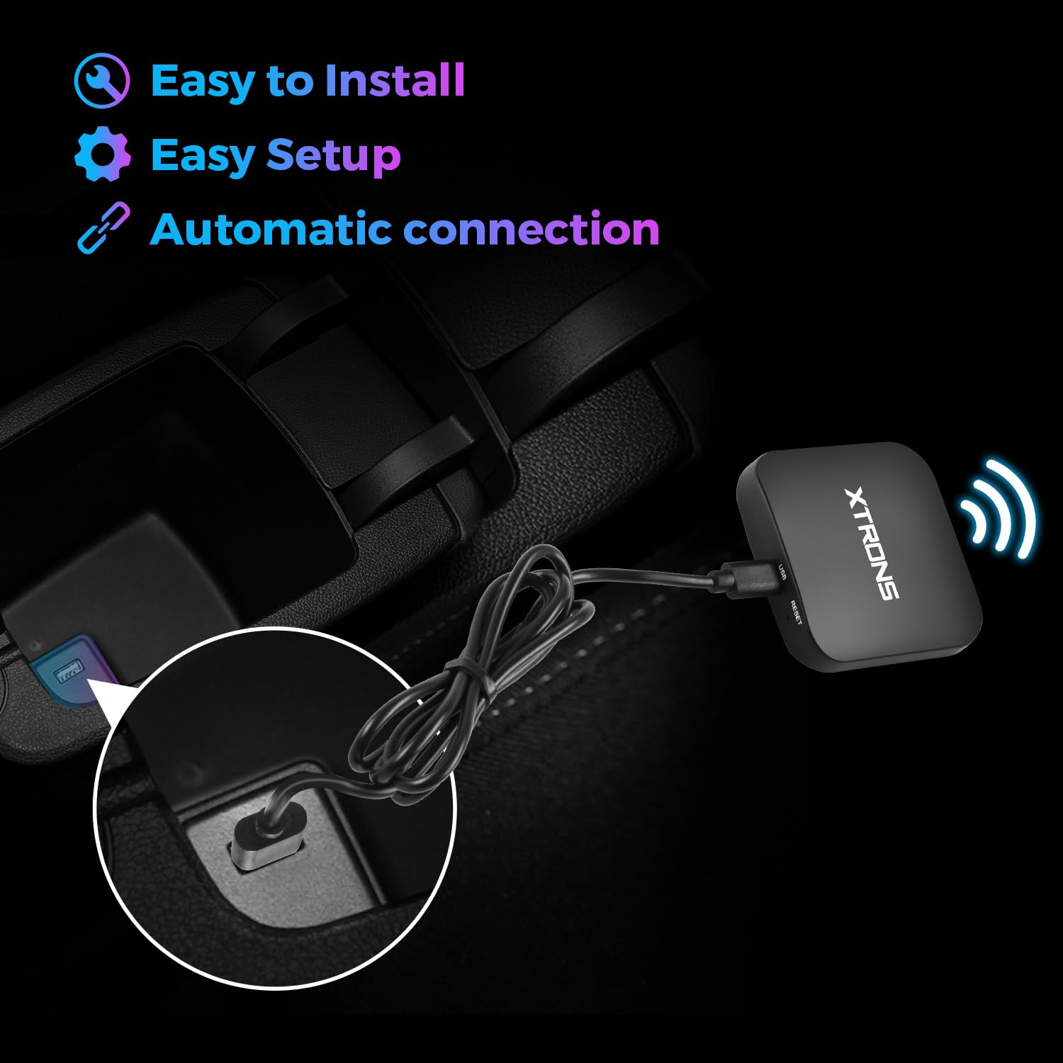 XTRONS Wireless Adapter for Car Play Wireless Activator Plug & Play for iPhone Android Car Stereos Android Auto USB Dongle for Factory Installed Wired Car Play ACCP05 - Image 3