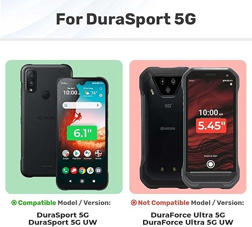 Miniatura 7 de Rome Tech Funda diseñada para Kyocera DuraSport 5G UW (2021) con soporte, funda de armadura resistente con soporte, funda DuraSport 5G UW de grado