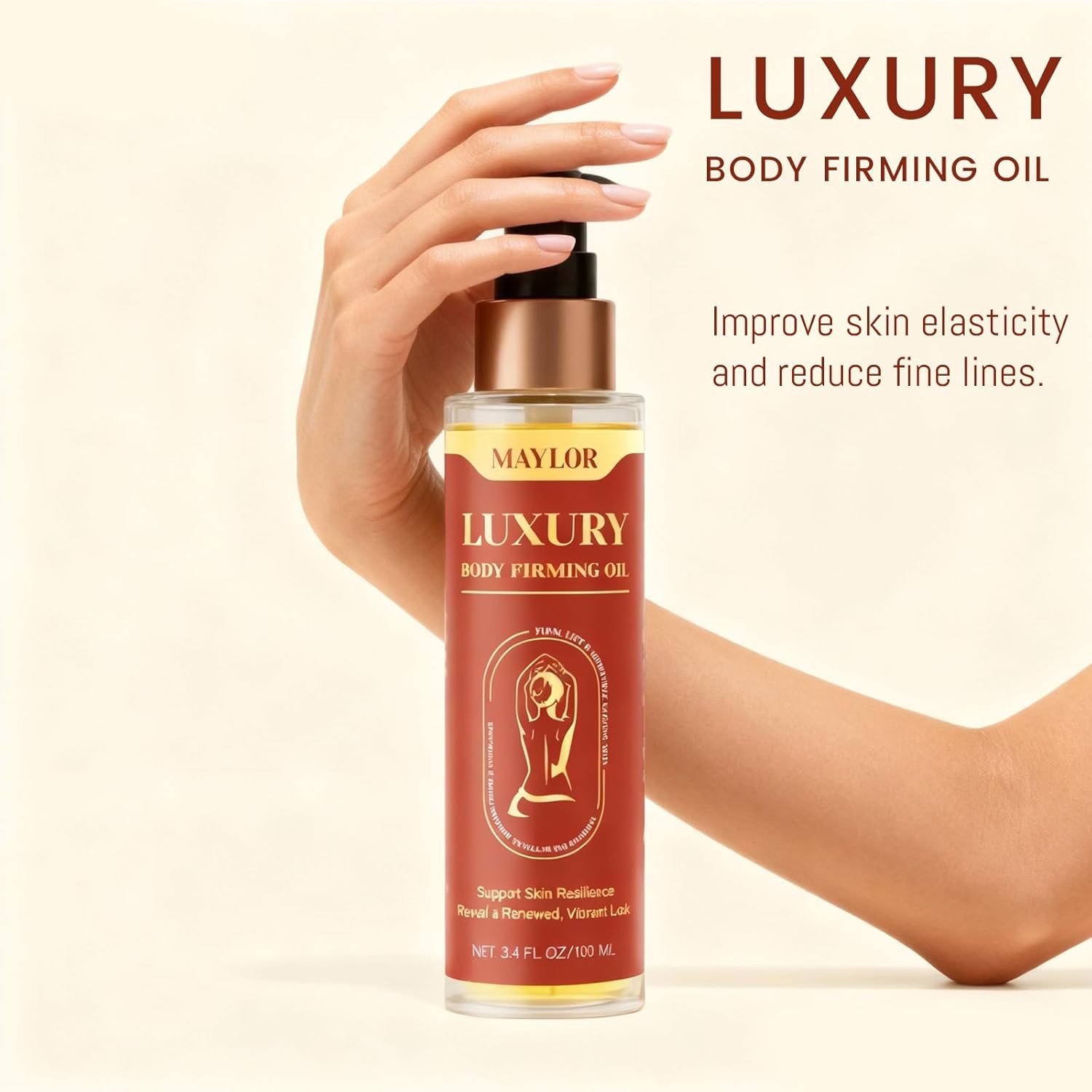 MAYLOR Body Firming Oil - Daily Moisturizing Body Oil for Men and Women, Full Body Treatment for Smooth Skin, Spa-Quality Self-Care Gift - 3.38 fl oz (1)