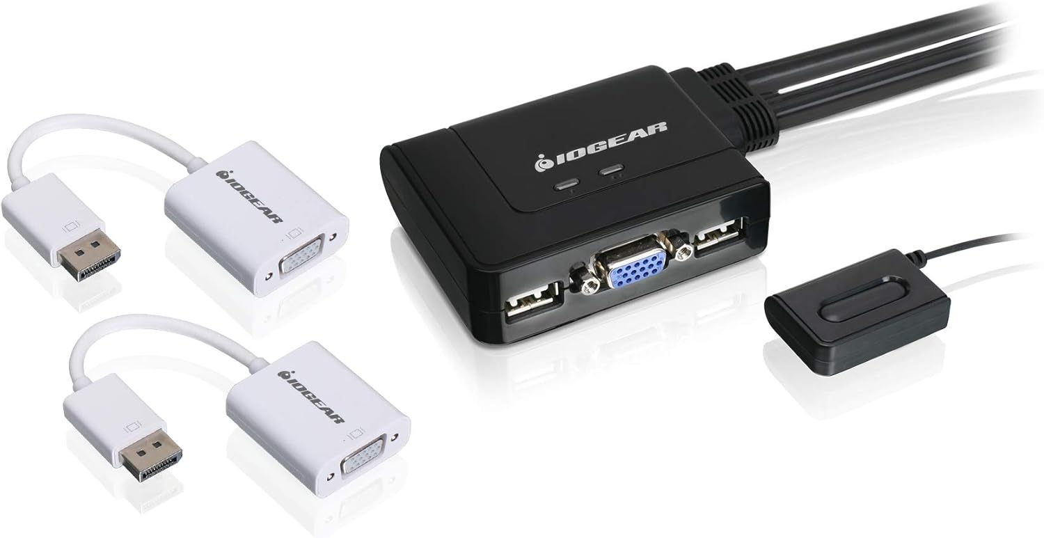 IOGEAR 2Port VGA and DisplayPort KVM Switch Kit GCS22DPKIT