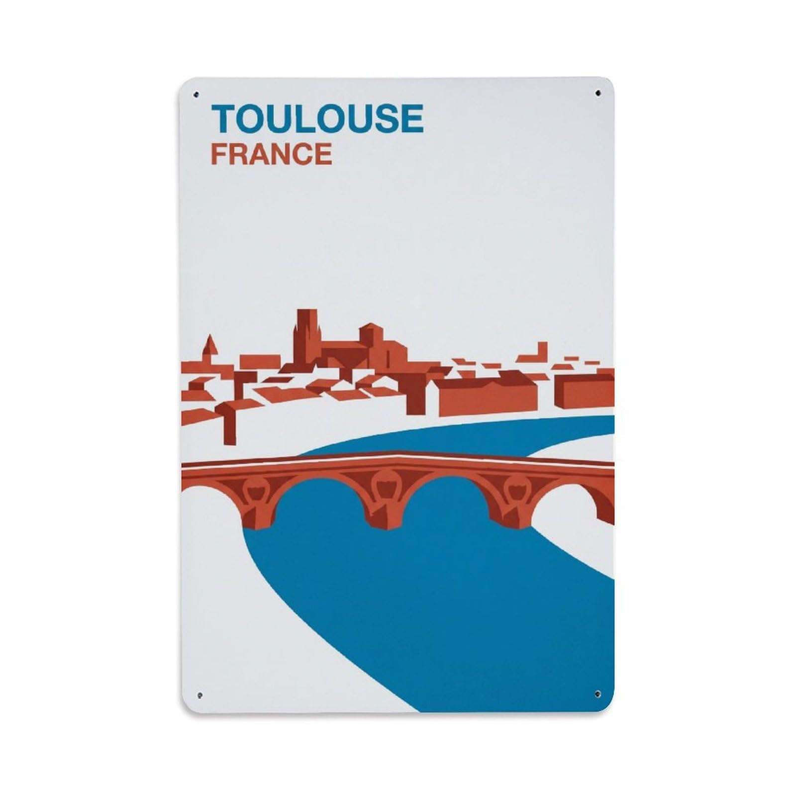 Vintage France Toulouse Metal Tin Sign Plaque Wall Decor for Cafe, Club Bar, Office, Garden Metal Poster 8x12Inch