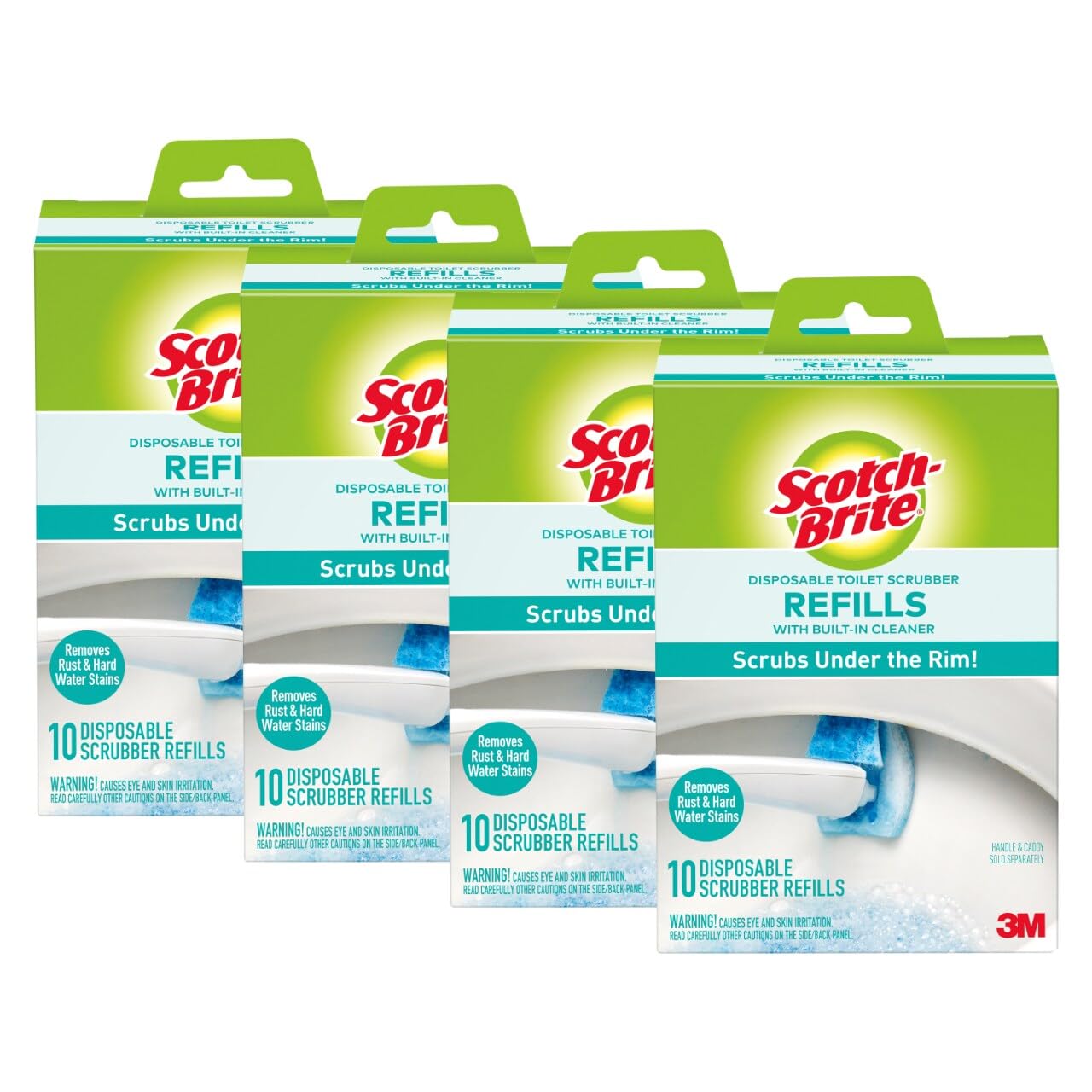 Scotch-Brite Disposable Toilet Scrubber Refills, Scrubs Under the Rim, 40 Disposable Refills