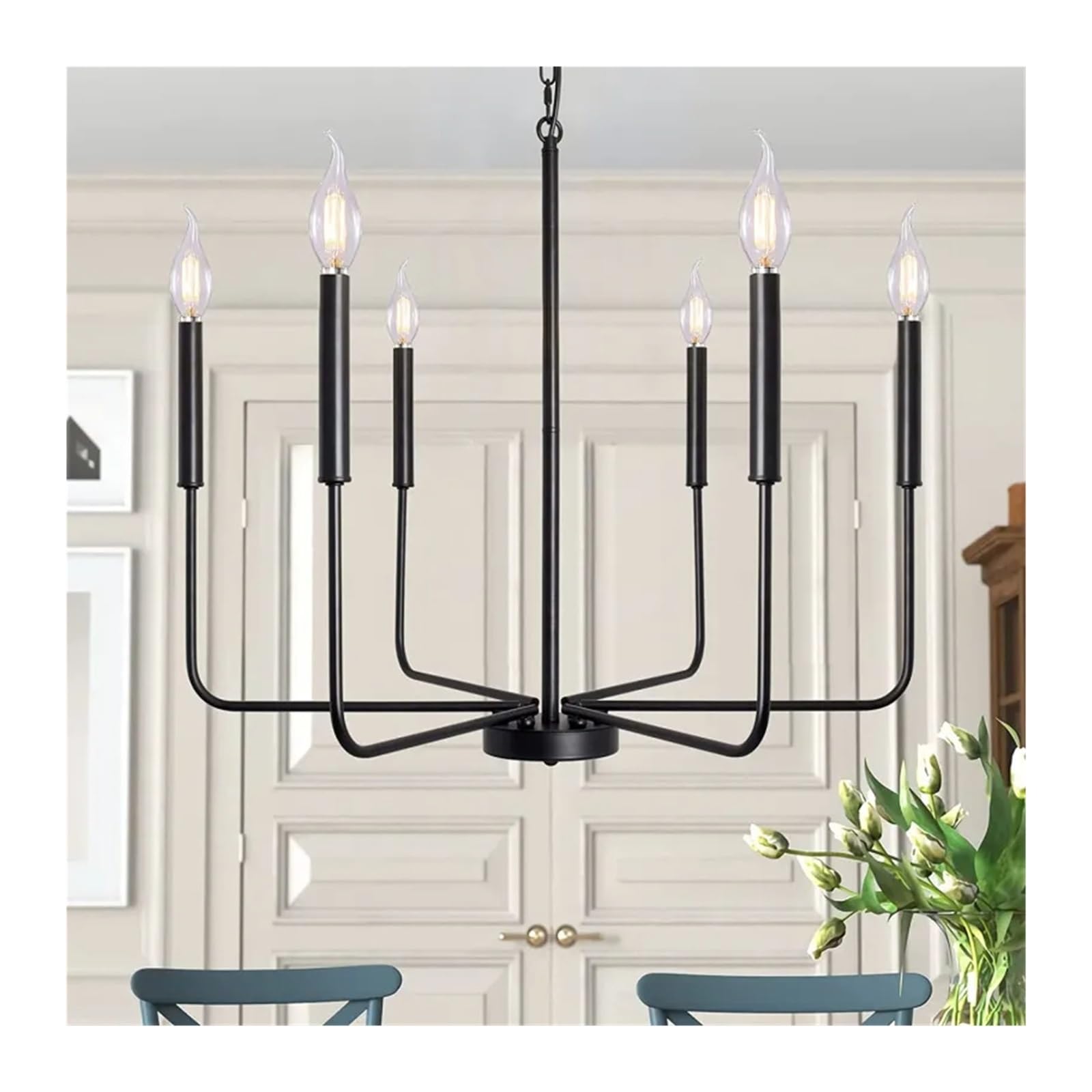 RRJJ Dining Room, Living Room, Bedroom Home Decor Chandelier Black Gold Art Chandelier,Led Chandeliers