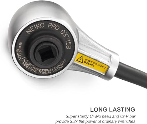 Miniatura 6 de Neiko 03715B llave de potencia multiplicadora de torque de 1/2 pulgadas, acero Cr-Mo/Cr-Va | 1100 pies-libras