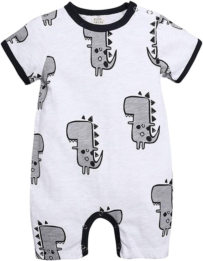 Winzero Baby Boys Girls Rompers Cotton Onsises Jumpsuit Sleepsuit Toddler Infant Newborn Cute Cartoon Pyjamas Pjs Coveralls Unisex Outfits 0-18 Months
