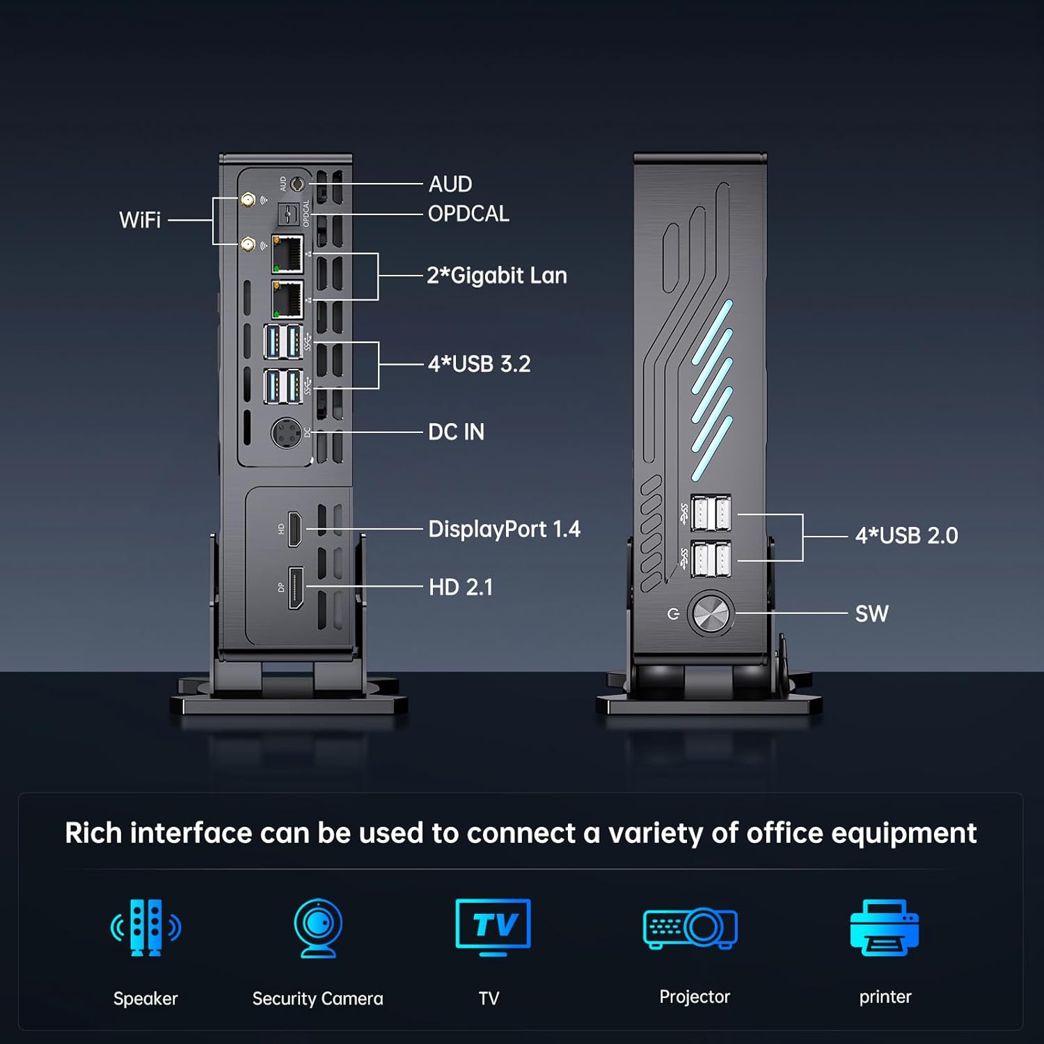 Mini Gaming PC, Small Desktop Computer Core i9-12900F Upto 5.1GHz, Win-11 Pro, 64G DDR5| 2T PCIE4.0 SSD, GeForce RTX3050 6G, Dual LAN, Dual Display, 4K Output, WiFi6E/BT5.3 for Video Editing