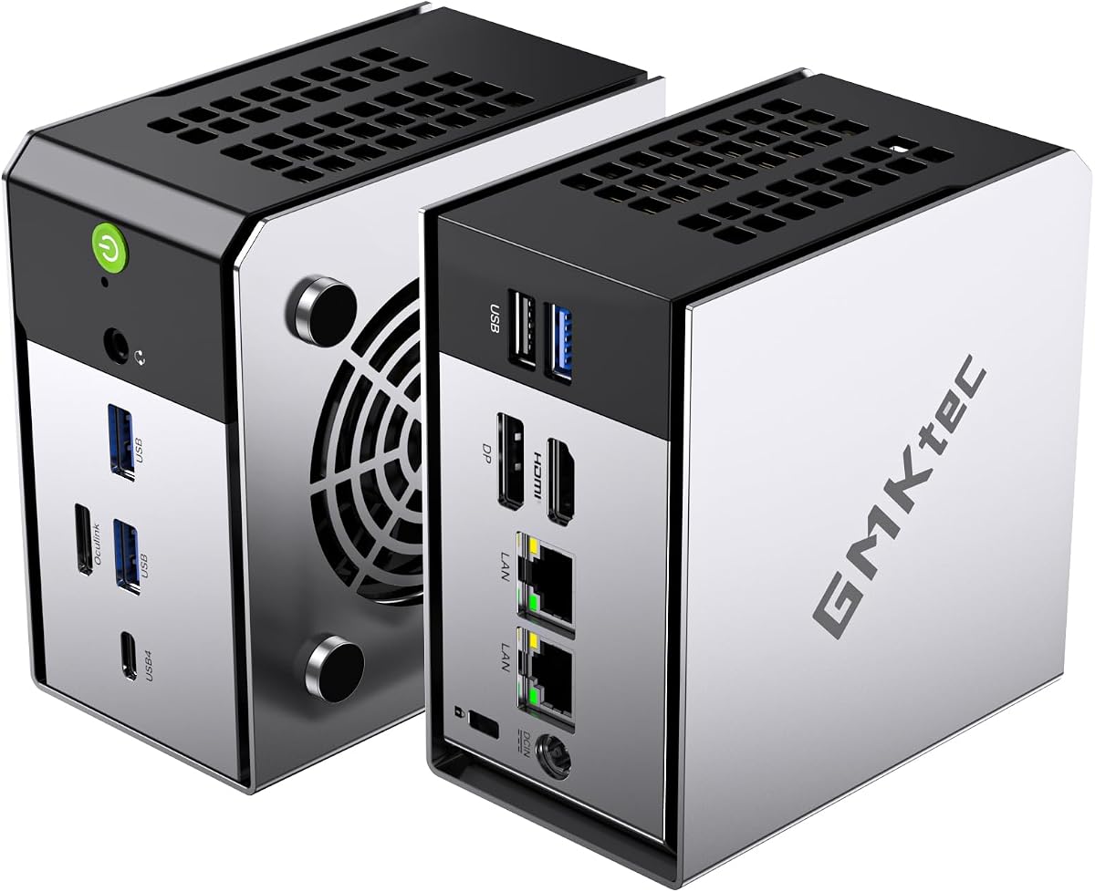 Mini PC AMD Ryzen 5 PRO 6650H (Turbo 4.50GHz) 1TB NVME SSD | 16GB DDR5 Dual NIC LAN 2.5GbE Oculink, USB4, HDMI, USB-C Computadora de escritorio M8