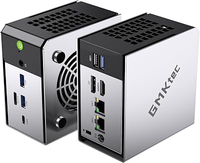 GMKtec Mini PC AMD Ryzen 5 PRO 6650H (Turbo 4.50GHz) 16GB DDR5 1TB NVME SSD Dual NIC LAN 2.5GbE Oculink, USB4, HDMI, USB-C Desktop Computer M8