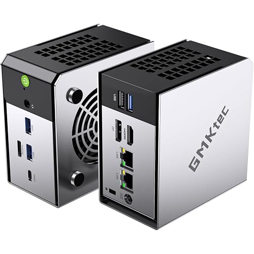 GMKtec Mini PC AMD Ryzen 5 PRO 6650H (Turbo 4.50GHz) 16GB DDR5 1TB NVME SSD Dual NIC LAN 2.5GbE Oculink, USB4, HDMI, USB-C Desktop Computer M8