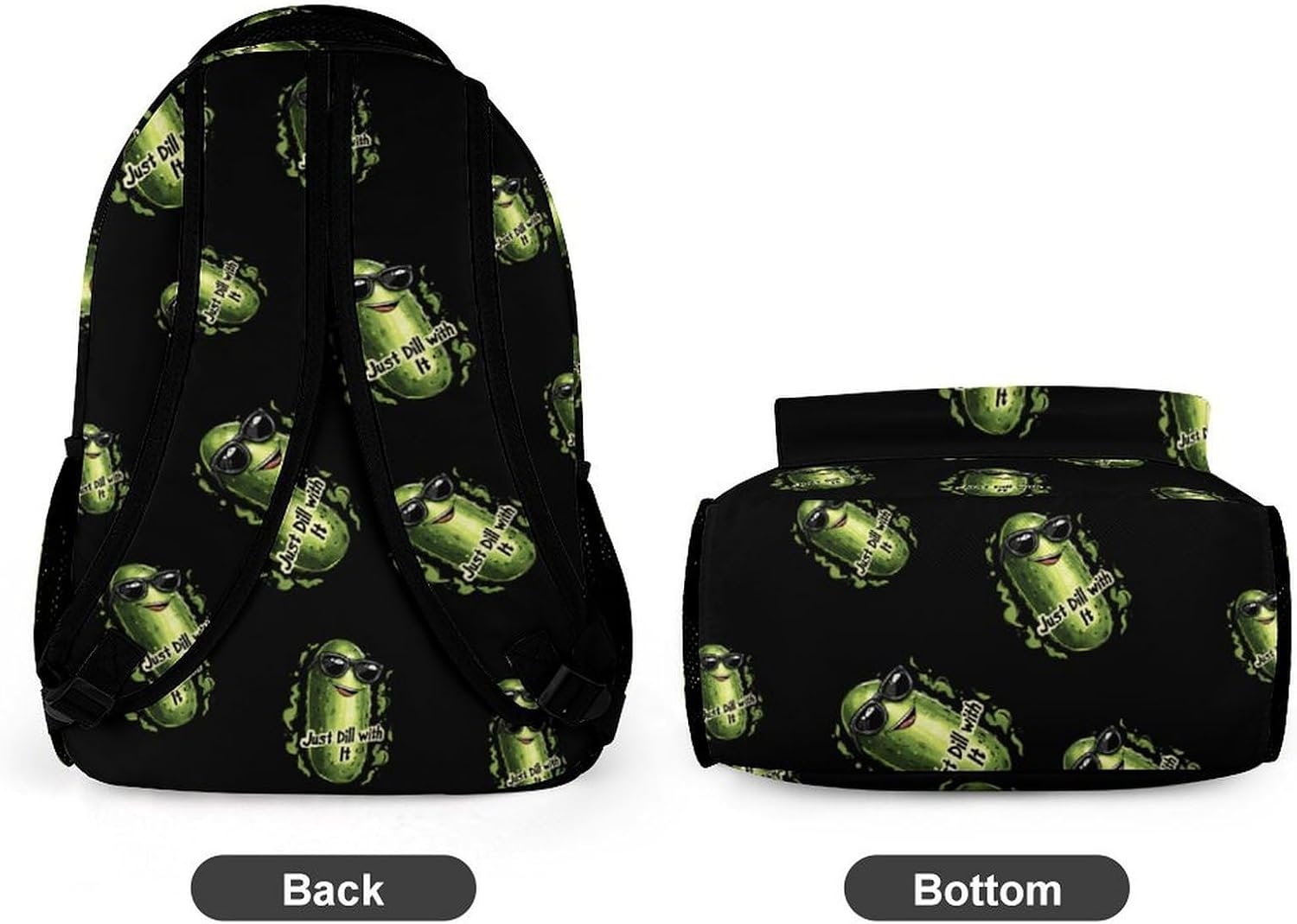 Big Dill Funny Pickle Novelty Backpack Cute Daypacks for Camping Hiking Travel Outdoor 16" image 5