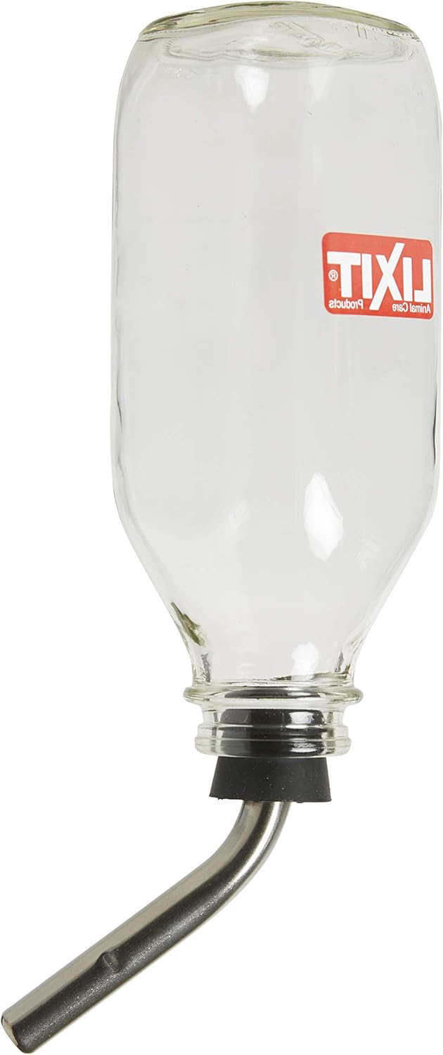 Lixit Heavy Duty Deluxe Glass Water Bottles for Birds, Dogs and Small Animals. (32oz Large Tube)